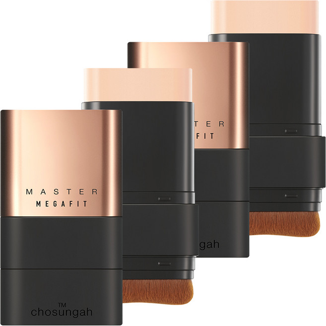 chosungah tm Mega Fit 持久貼合粉底棒 大師版 SPF50+ PA++++ 16g, 01 LIGHT BEIGE, 2個