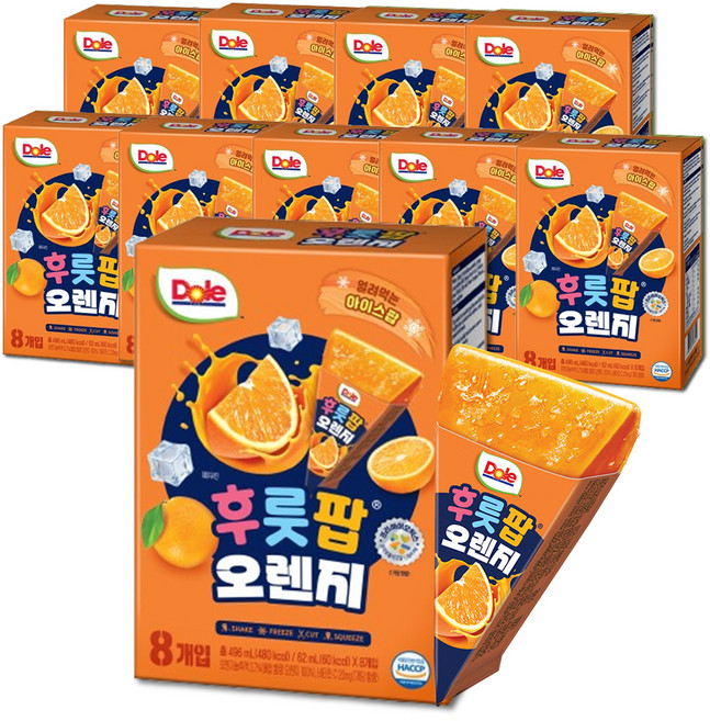 돌 후룻팝 오렌지, 496ml, 10개