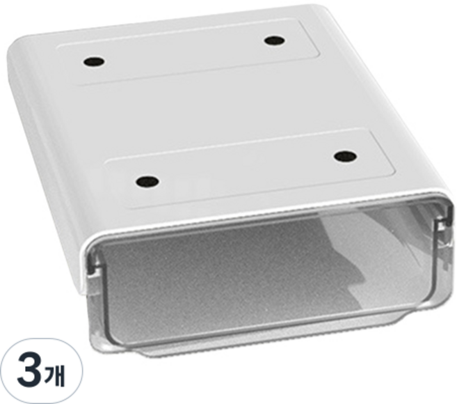 생활살림 다용도 부착식 슬라이드 서랍 대, 화이트, 3개