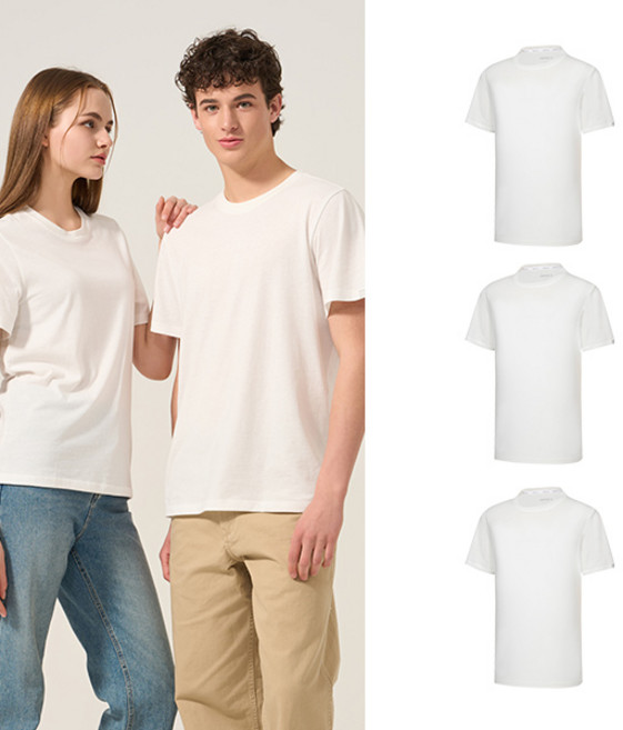 포에버21 남성용 올데이 고밀도 코튼 언더 반팔 티셔츠 3p