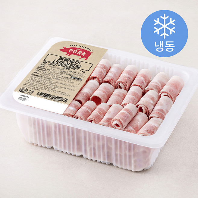 돌돌말이 대패 삼겹살 (냉동), 1kg, 1개