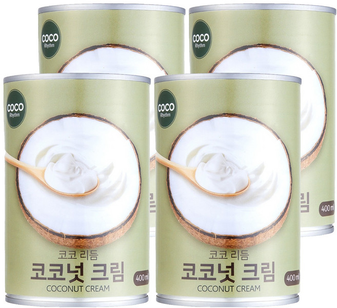 코코리듬 코코넛 크림, 4개, 400ml