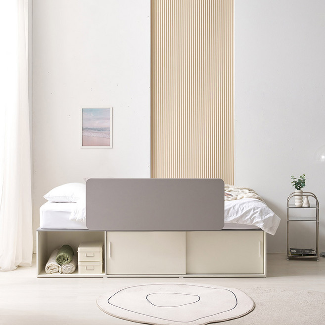 베디스 버디 빅수납 LPM 평상형 침대 프레임 + 안전가드 세트 방문설치, 혼합색상