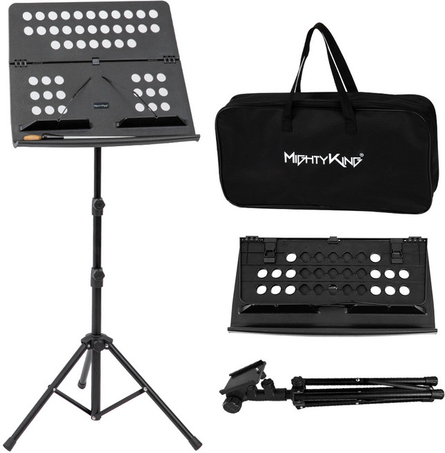 마이티킹 반으로 접히는 2단 악보 보면대 MUS350, 블랙, 1개