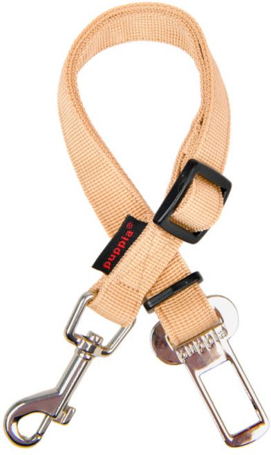 퍼피아 강아지 차량용 심플 안전 벨트 리드, 베이지, 1개
