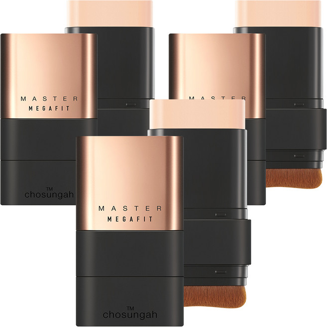 chosungah tm Mega Fit 持久貼合粉底棒 大師版 SPF50+ PA++++ 16g, 01 LIGHT BEIGE, 3個