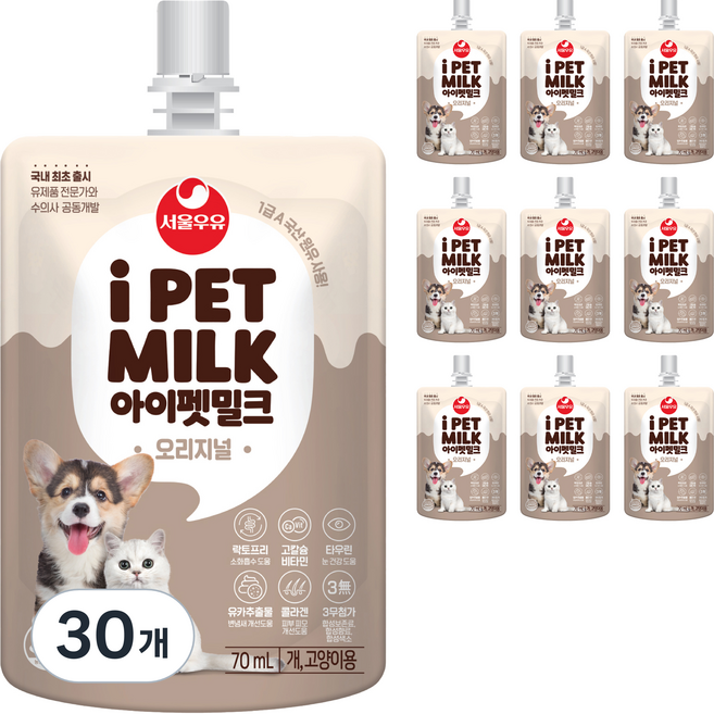 아이펫밀크 반려동물 전용우유, 오리지널, 70ml, 30개