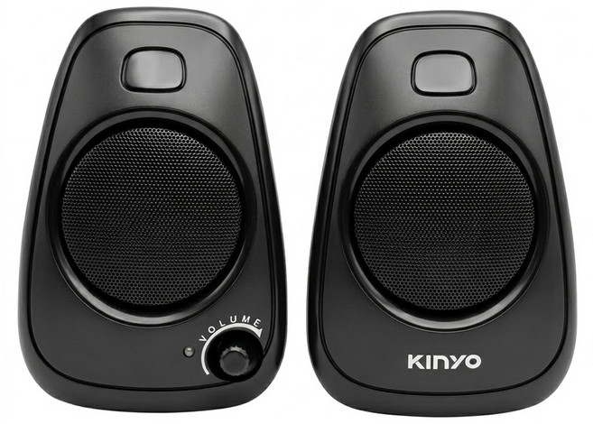 KINYO USB 多媒體音箱2件組 90 x 88 x 135mm 386g, US-207, 黑色