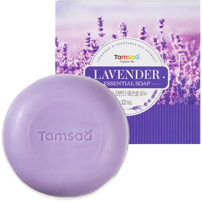 탐사 라벤더 에센셜 비누, 90g, 12개 - 쿠팡