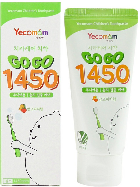 예꼬맘 고불소 1450 어린이 치약, 1개, 60g