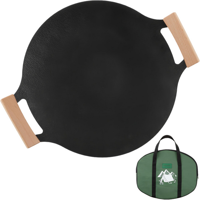 Vilivin 露營用鑄鐵烤盤含專用收納包, 33cm, 1組