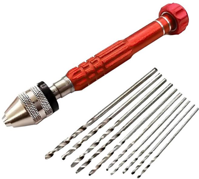 OON 핀바이스 드릴날 10종 세트 레드, 1세트