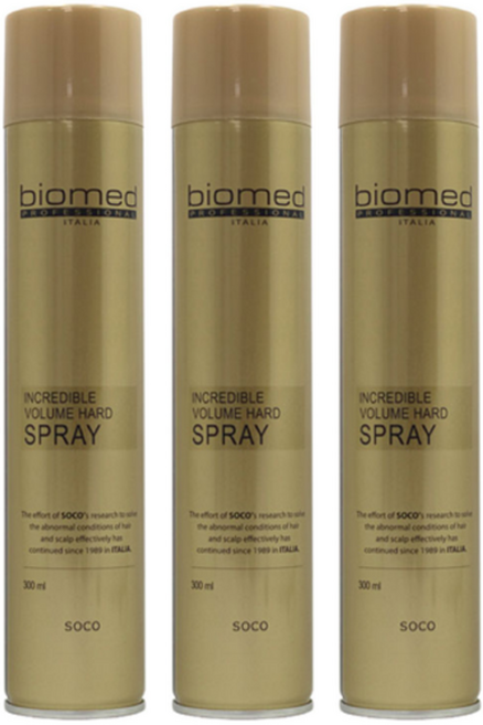 바이오메드 인크레더블 볼륨 하드 스프레이, 300ml, 3개