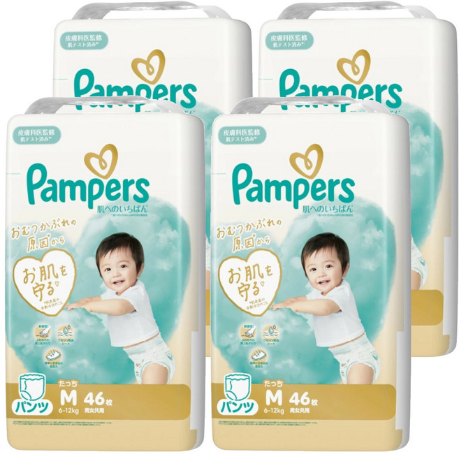 Pampers 幫寶適 日本境內版 褲型尿布 6~12kg, M, 184片