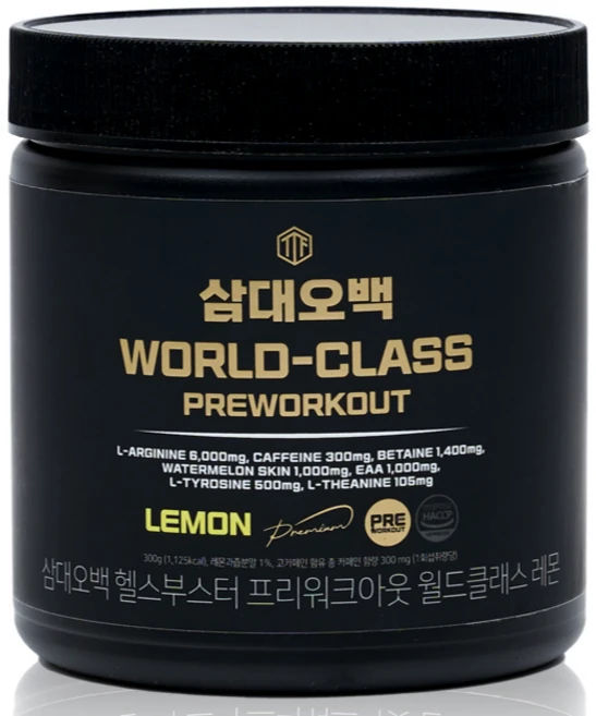 삼대오백 헬스부스터 프리워크아웃 월드클래스 레몬, 300g, 1개 - 쿠팡