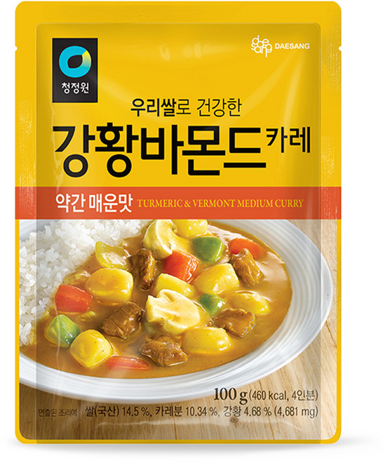 청정원 우리쌀 강황바몬드 카레 약간 매운맛, 100g, 1개