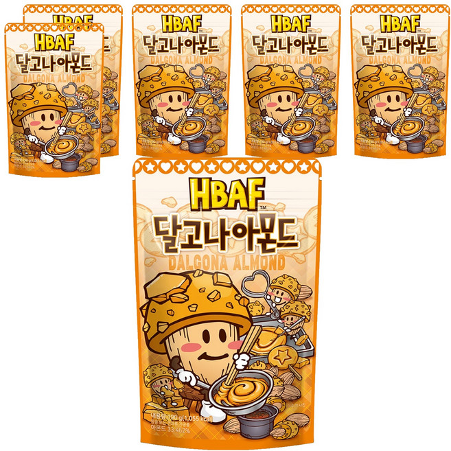 바프 달고나 아몬드, 190g, 6개