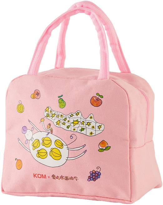KOM 兒童便當袋 信誼童書聯名 22.5 x 12.5 x 18.5cm 水果牛 1個