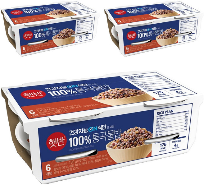 햇반 통곡물밥, 130g, 18개