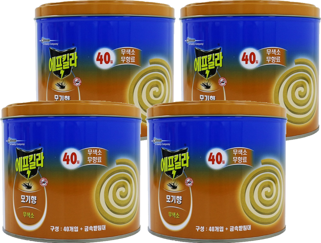 에프킬라 모기향 무향 40p, 4개