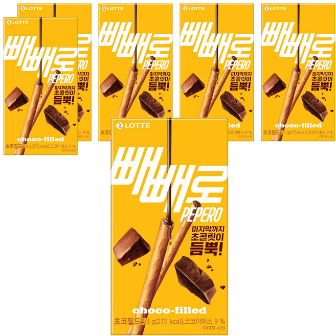 빼빼로 초코필드, 53g, 6개