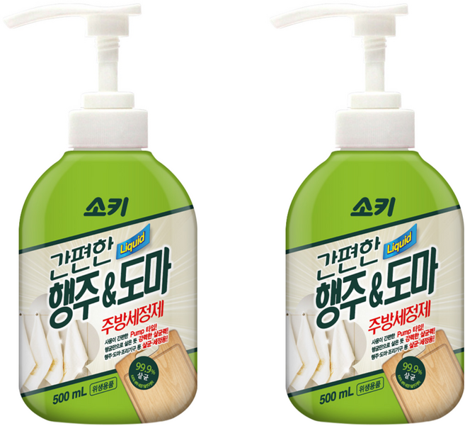 소키 간편한 행주 앤 도마 주방세정제, 500ml, 2개