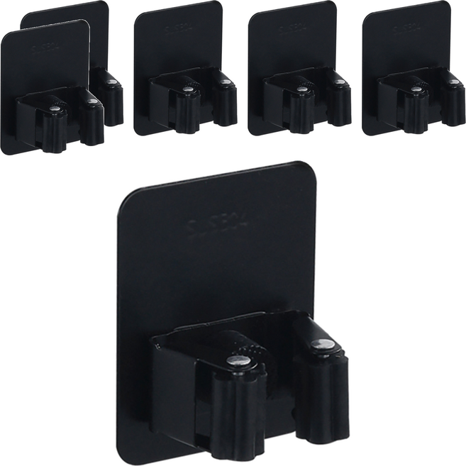 超級工廠 不鏽鋼拖把架 一般款 黑色, 6個