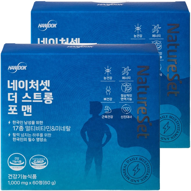 네이처셋 더 스트롱 포 맨 멀티비타민 & 미네랄 60g, 60정, 2개 - 쿠팡