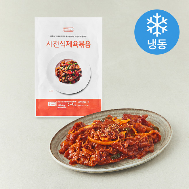 푸드어셈블 밀키트 사천식 제육볶음 2~3인분 (냉동), 580g, 1개