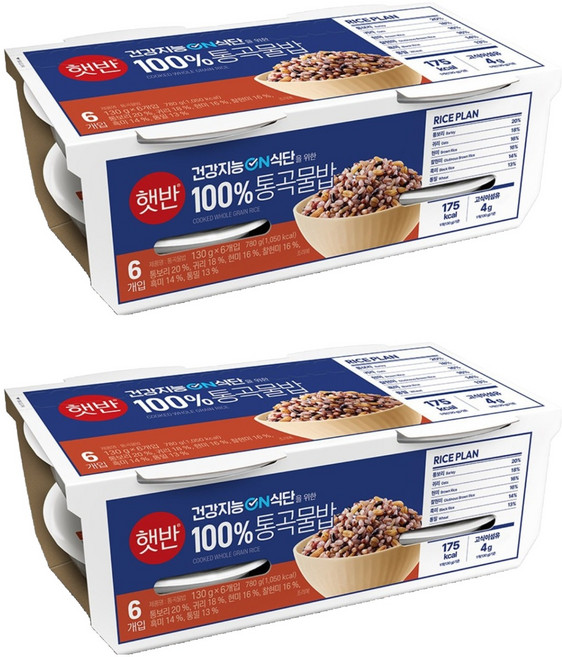 햇반 통곡물밥, 130g, 12개