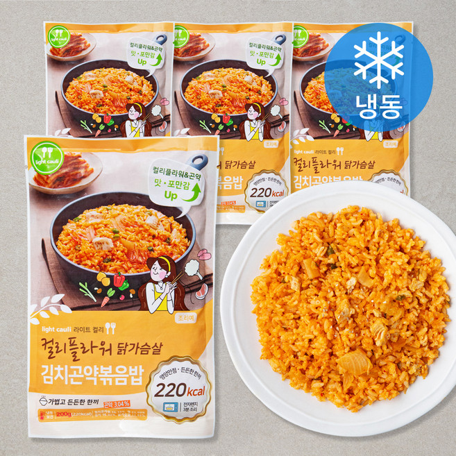 태송 컬리플라워 닭가슴살 김치 곤약 볶음밥 (냉동), 4개, 200g