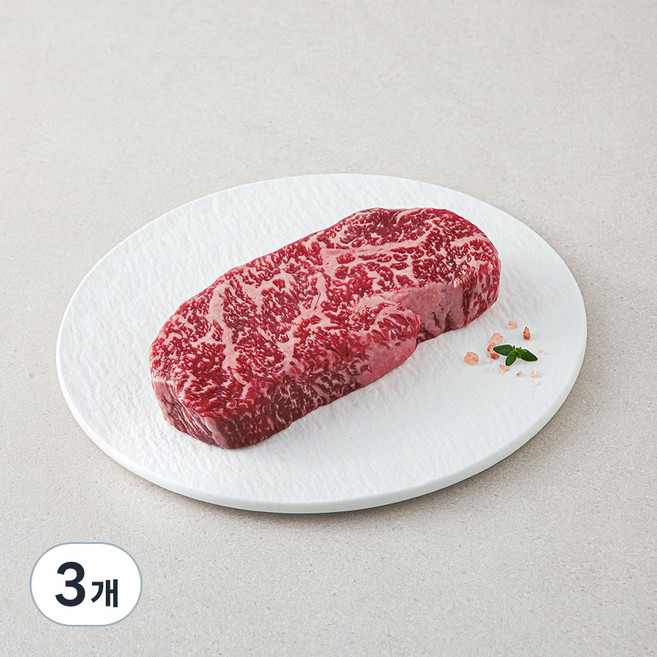 우미학 한우 1등급 채끝 구이용 (냉장), 200g, 3개