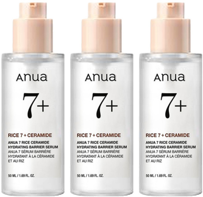 Anua 7號 水稻神經醯胺保濕屏障精華液, 50ml, 3個