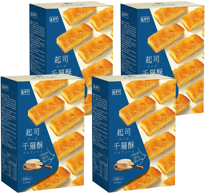 盛香珍 起司千層酥, 100g, 4個