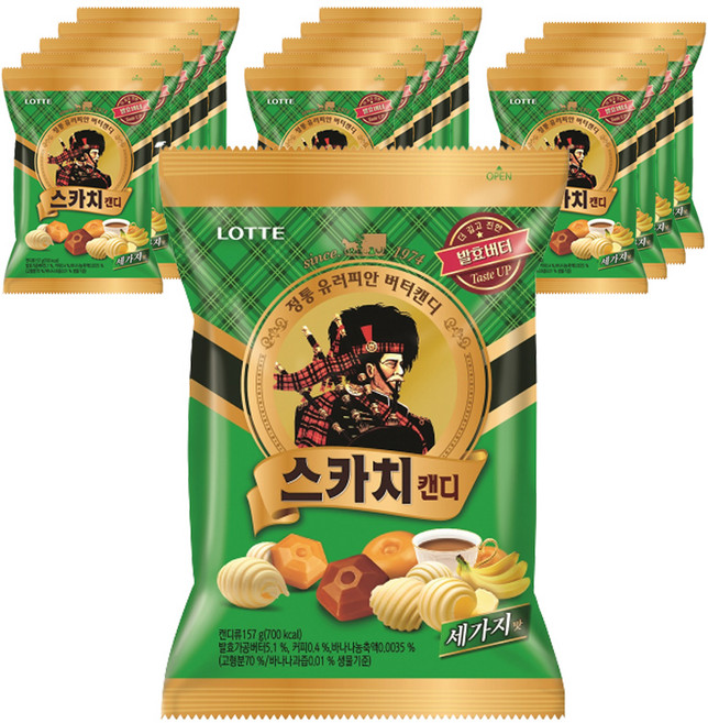 롯데웰푸드 스카치 세가지맛, 157g, 15개