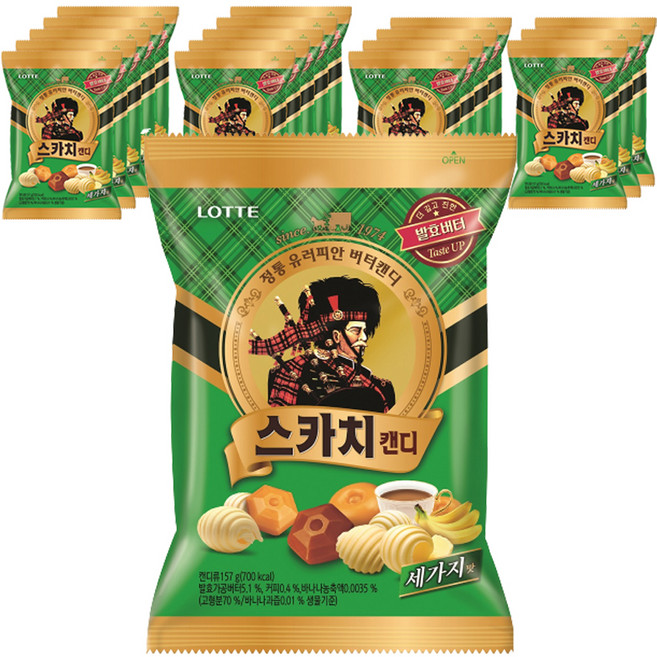 롯데웰푸드 스카치 세가지맛, 157g, 18개