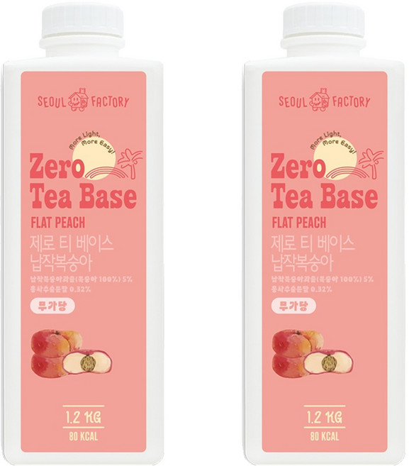 서울팩토리 제로 티 베이스 납작복숭아, 2개, 1.2kg