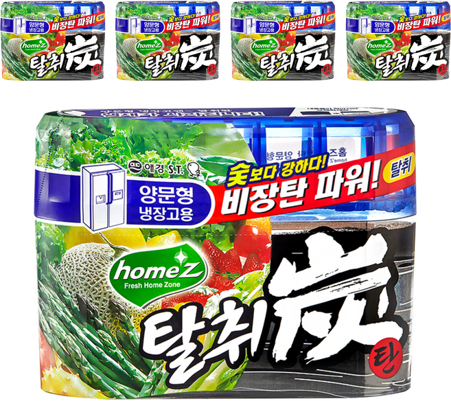 홈즈 탈취탄 양문형 냉장고용 본품, 240g, 5개