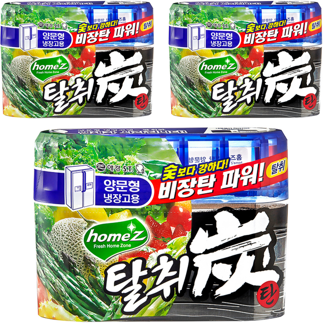 홈즈 탈취탄 양문형 냉장고용 본품, 240g, 3개