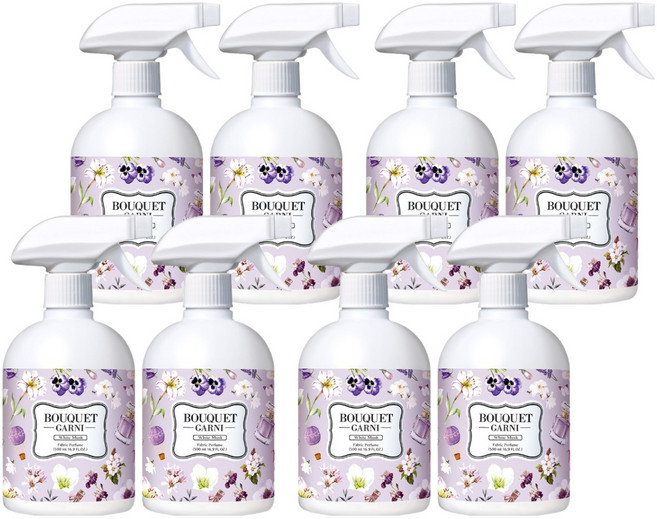 부케가르니 섬유탈취제 화이트 머스크 본품, 500ml, 8개