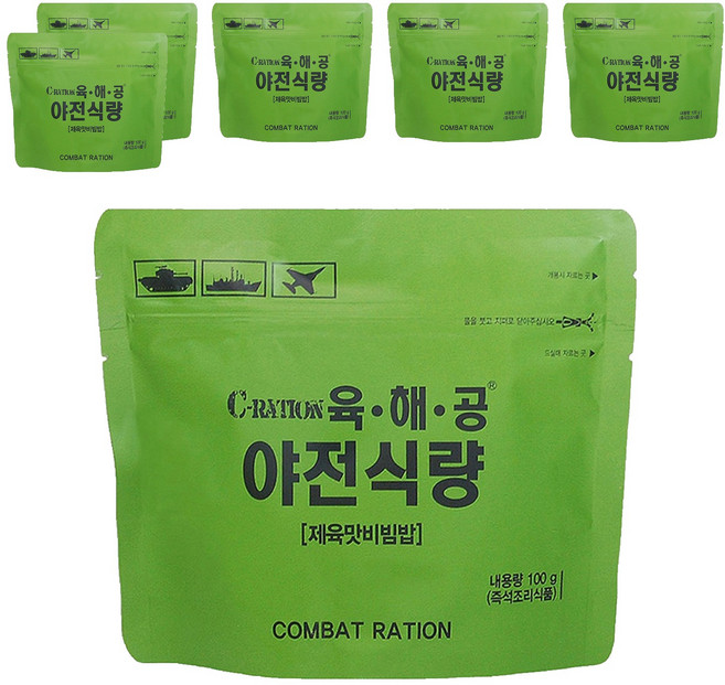 다온+ 육해공 야전식량 제육맛비빔밥, 100g, 6개