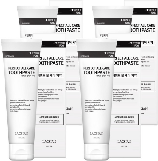 라끄시안 퍼펙트 올 케어 치약, 120g, 4개
