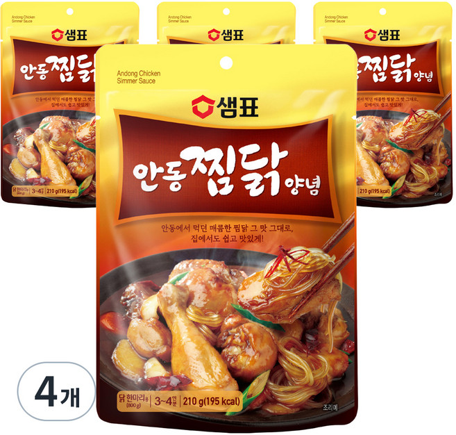샘표 안동찜닭 양념, 210g, 4개
