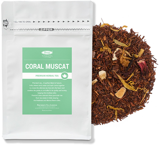 프리미어스티 루즈티 파우치 코랄 머스캣 허브차, 100g, 1개입, 1개