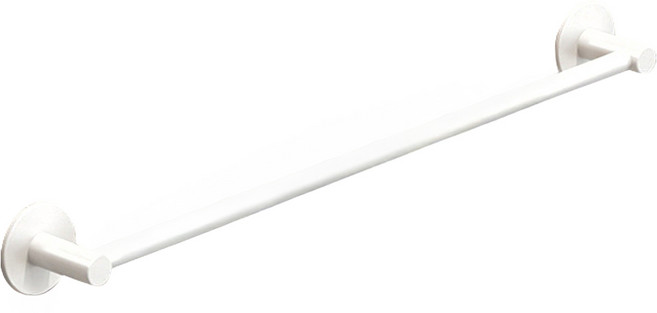 妃妃嚴選 太空鋁免釘毛巾架 單桿, 白色, 1個