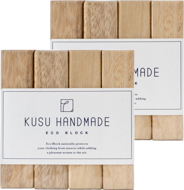 KUSU HANDMADE 除味防霉樟楠木條 6.7 x 1.6 x 2.7cm, 12g, 4個, 2組
