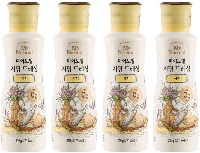 마이노멀 저당 시저 드레싱, 240g, 4개