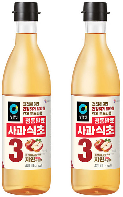대상 청정원 정통사과식초, 470ml, 2개