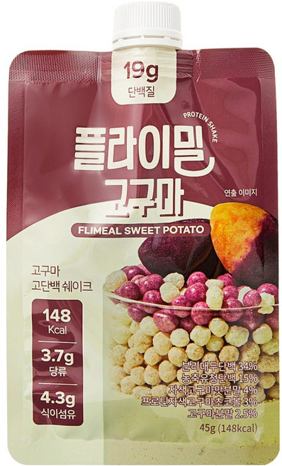 FLIMEAL 地瓜蛋白奶昔隨身包 7入, 1個, 315g