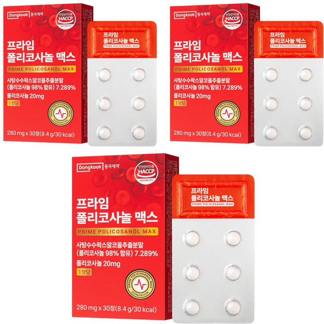 동국제약 프라임 폴리코사놀 맥스, 3개, 30정